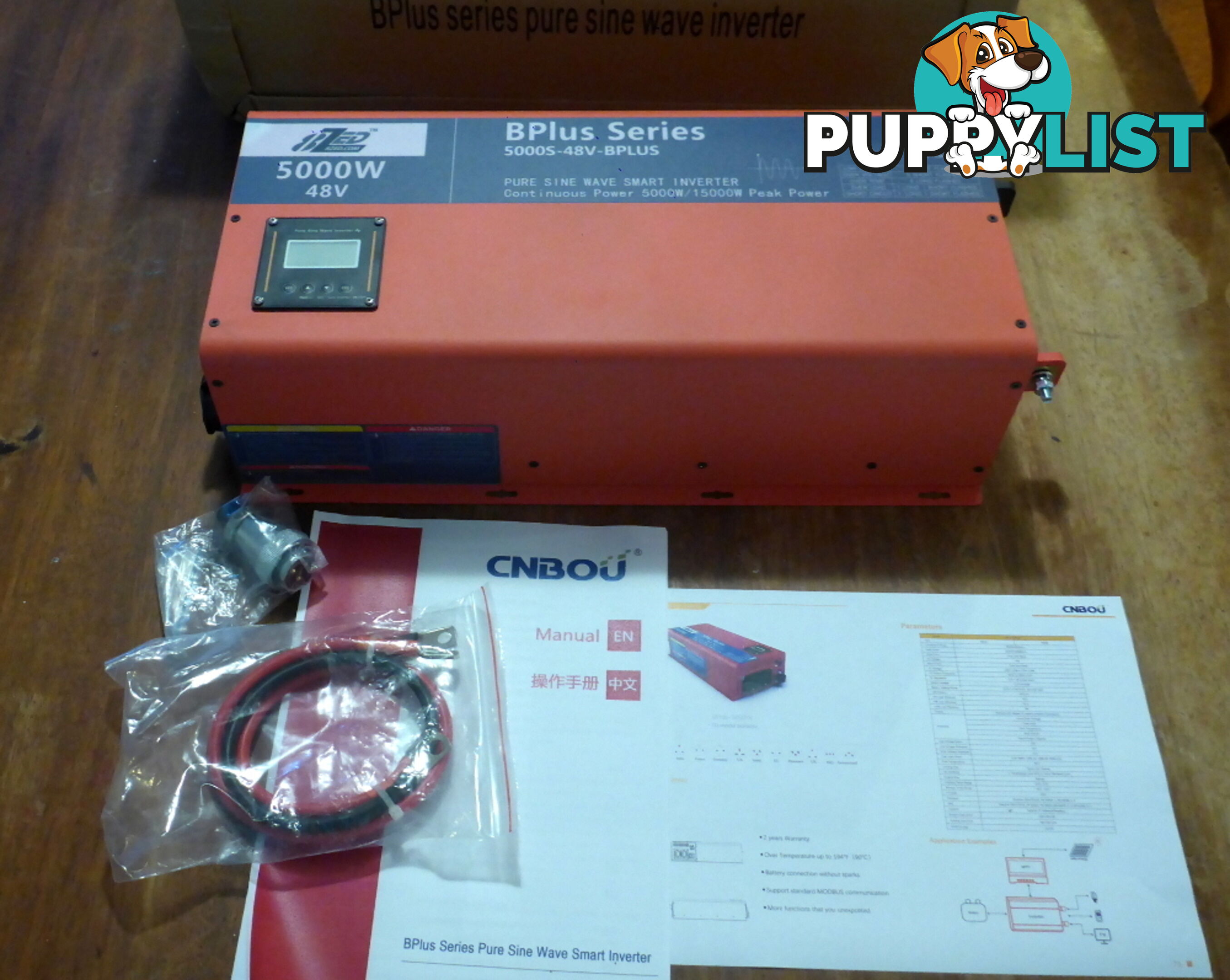 RRP $4175. New 5000w (15000w peak) 48Vdc-240Vac Pure Sine Wave Smart Power Inverter