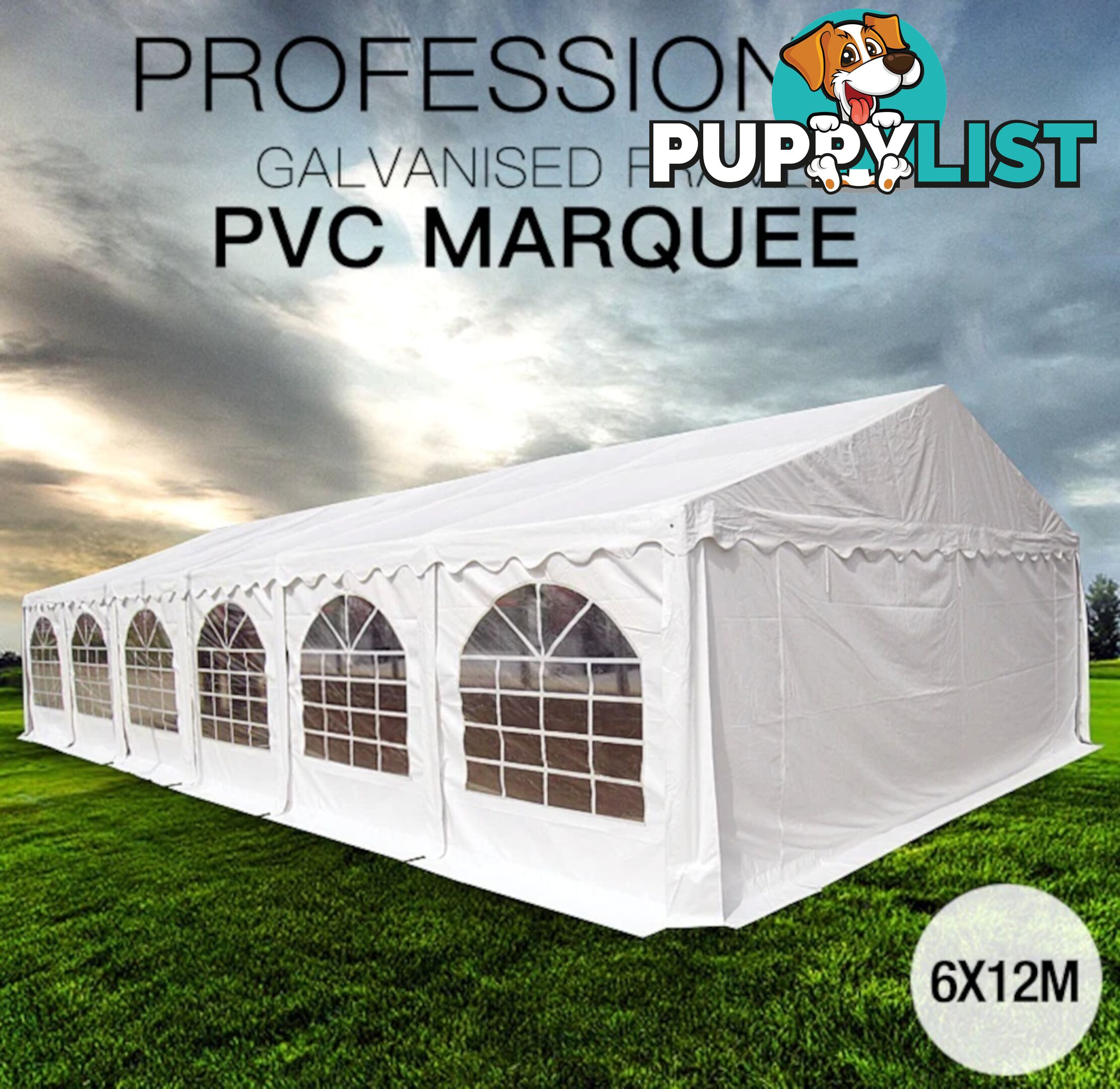 6m x 12m (72m2) Marquee Party & Wedding Tent with Heavy Duty PVC Roof & Walls