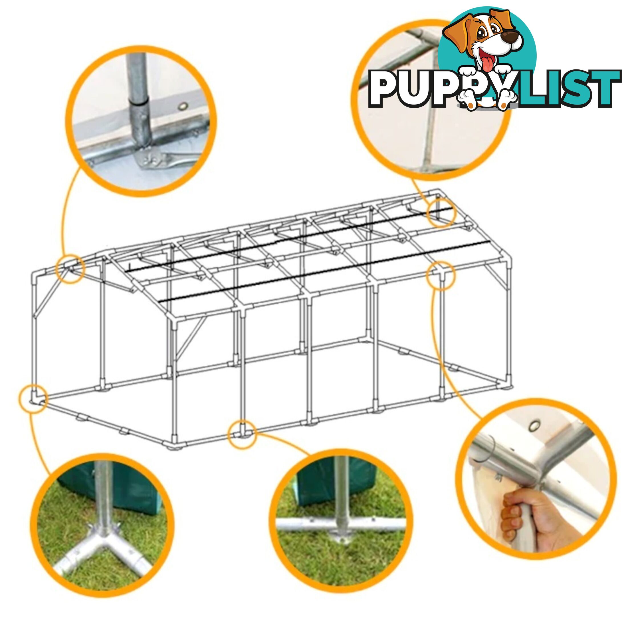 6m x 12m (72m2) Marquee Party & Wedding Tent with Heavy Duty PVC Roof & Walls