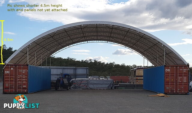 New 18m x 12m Double Trussed Container Shelter Workshop Igloo Dome