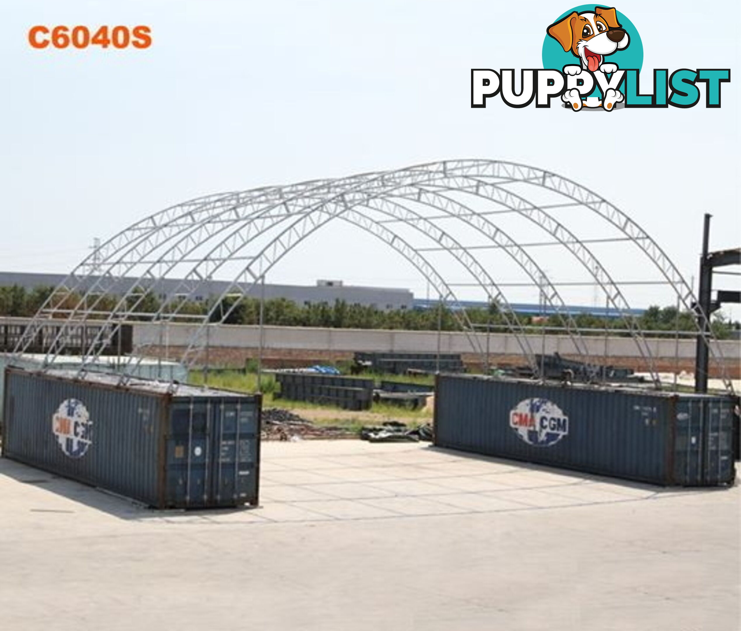 New 18m x 12m Double Trussed Container Shelter Workshop Igloo Dome