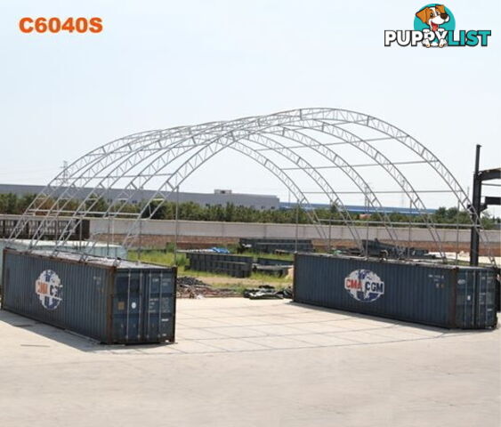 New 18m x 12m Double Trussed Container Shelter Workshop Igloo Dome