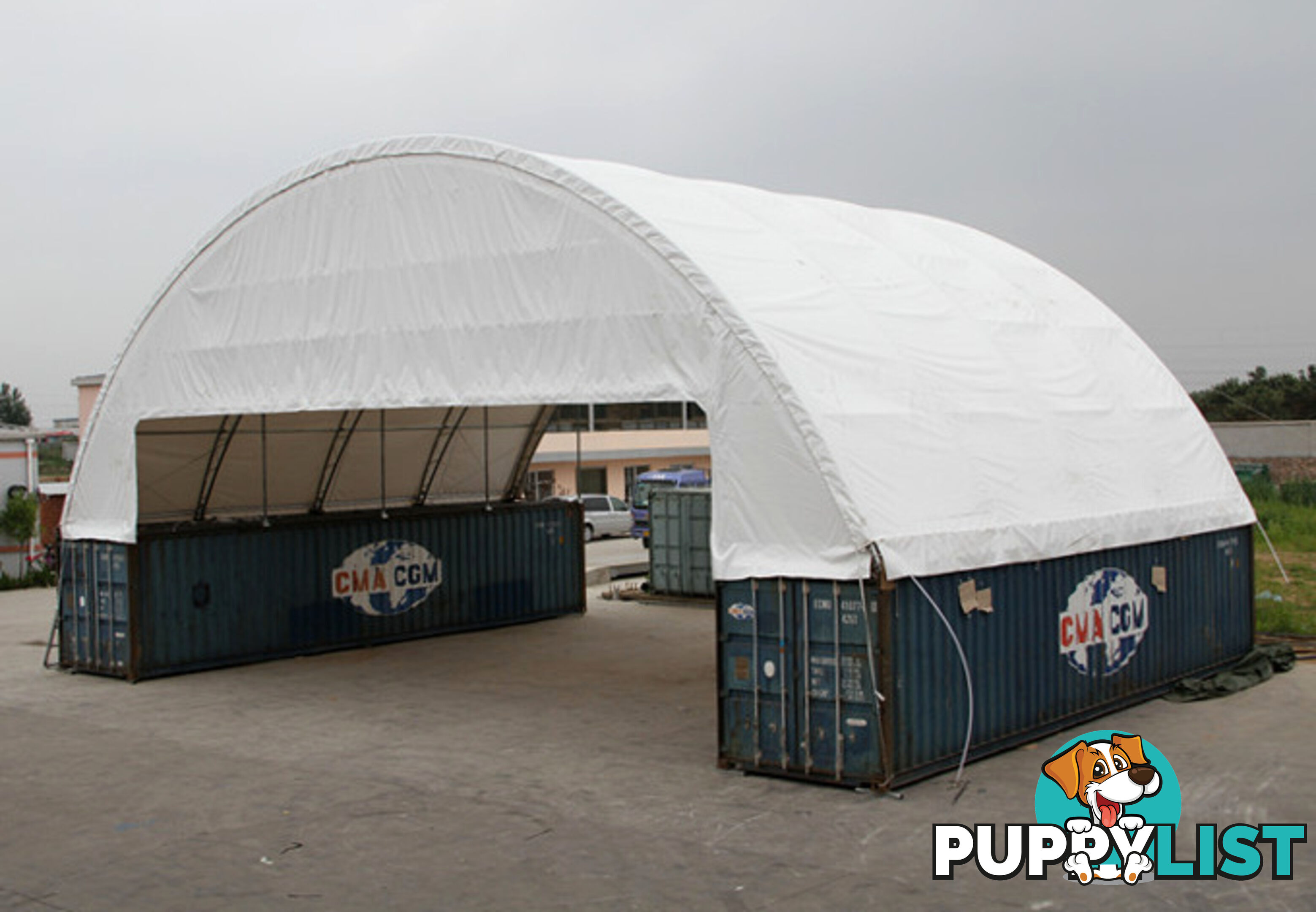 New 18m x 12m Double Trussed Container Shelter Workshop Igloo Dome