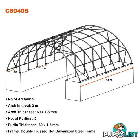 New 18m x 12m Double Trussed Container Shelter Workshop Igloo Dome