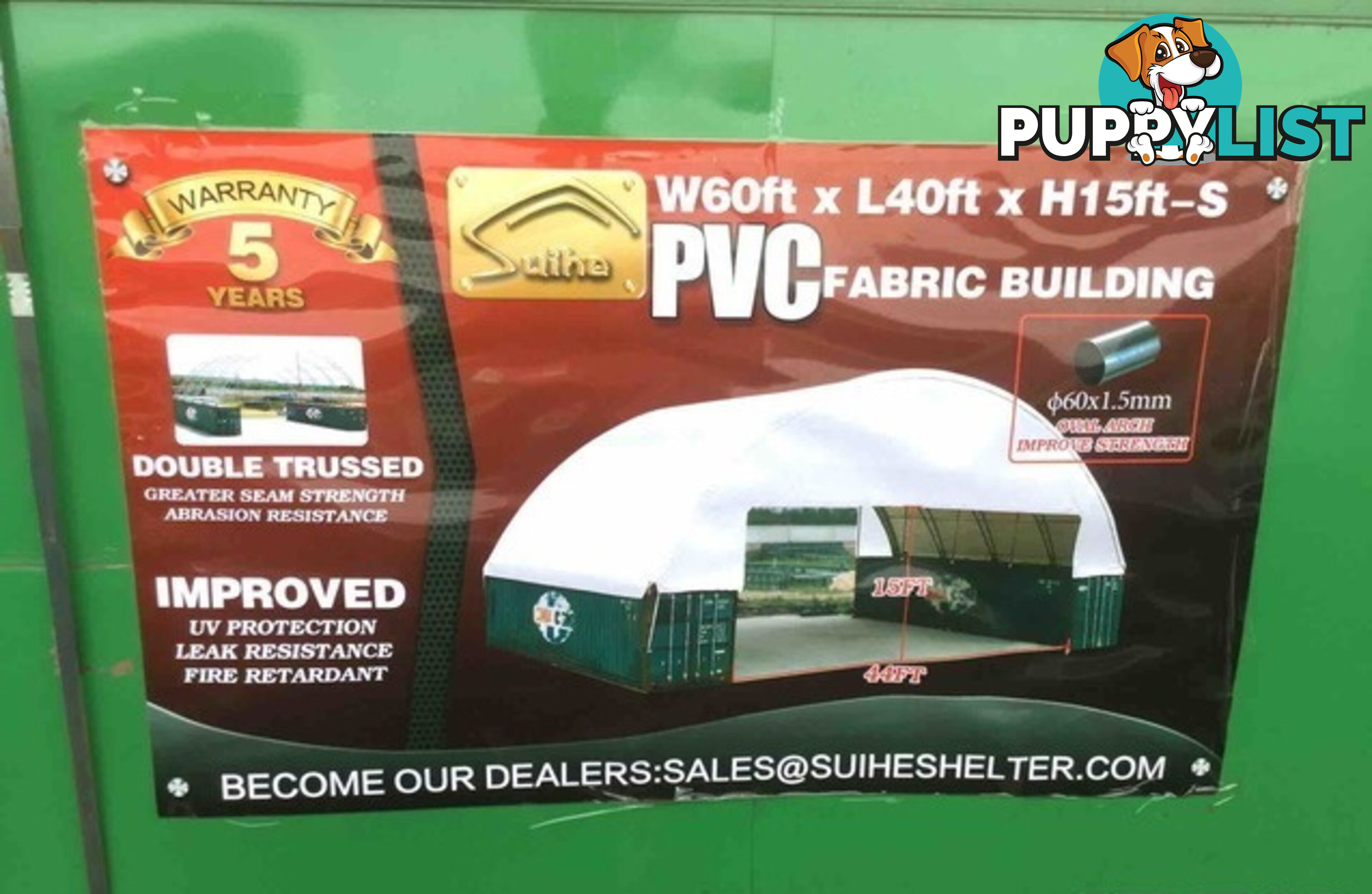 New 18m x 12m Double Trussed Container Shelter Workshop Igloo Dome