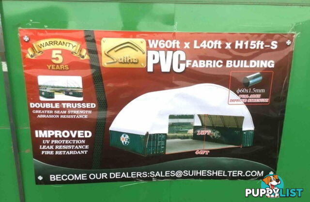 New 18m x 12m Double Trussed Container Shelter Workshop Igloo Dome