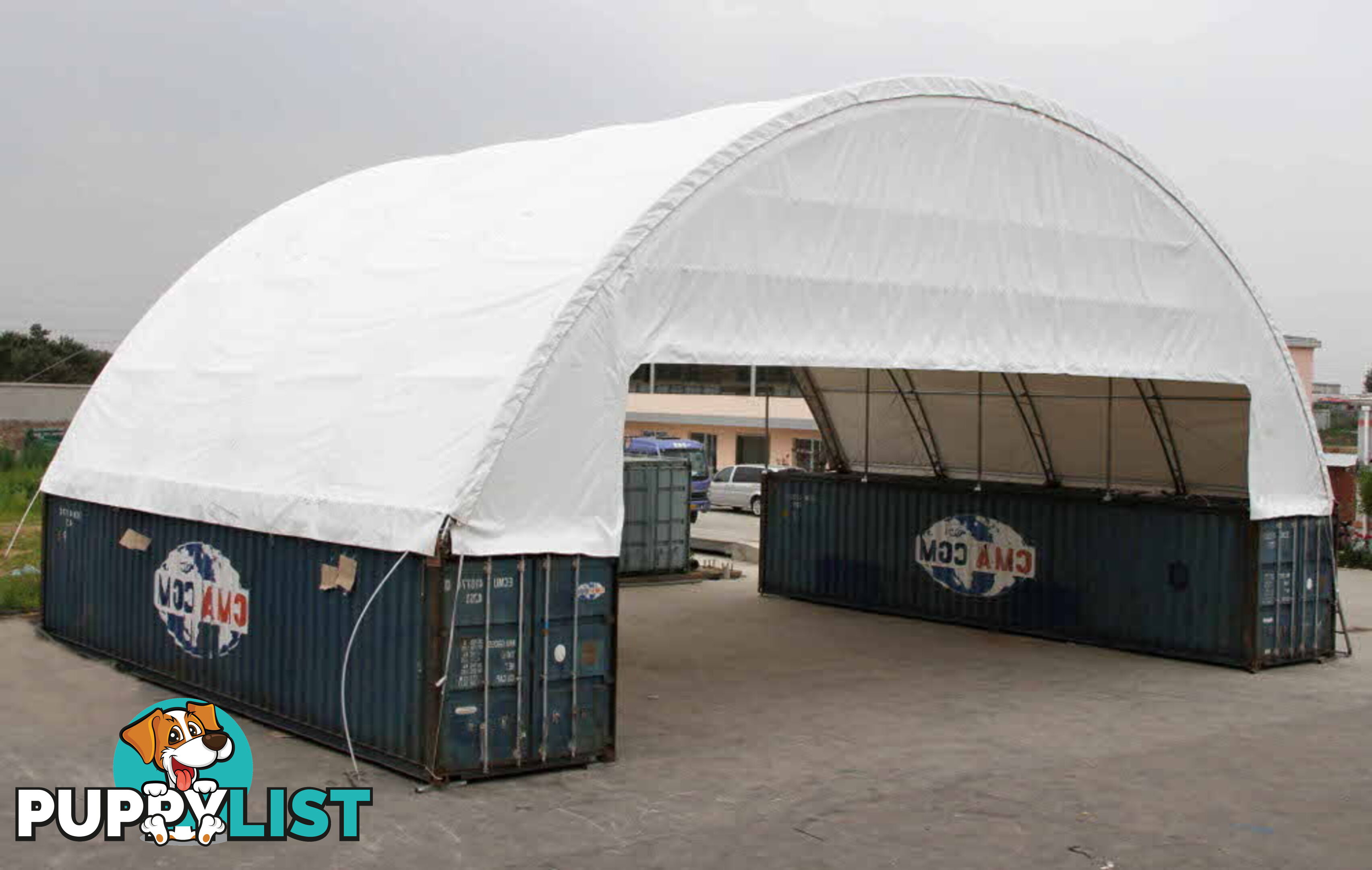 New 18m x 12m Double Trussed Container Shelter Workshop Igloo Dome