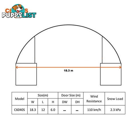 New 18m x 12m Double Trussed Container Shelter Workshop Igloo Dome