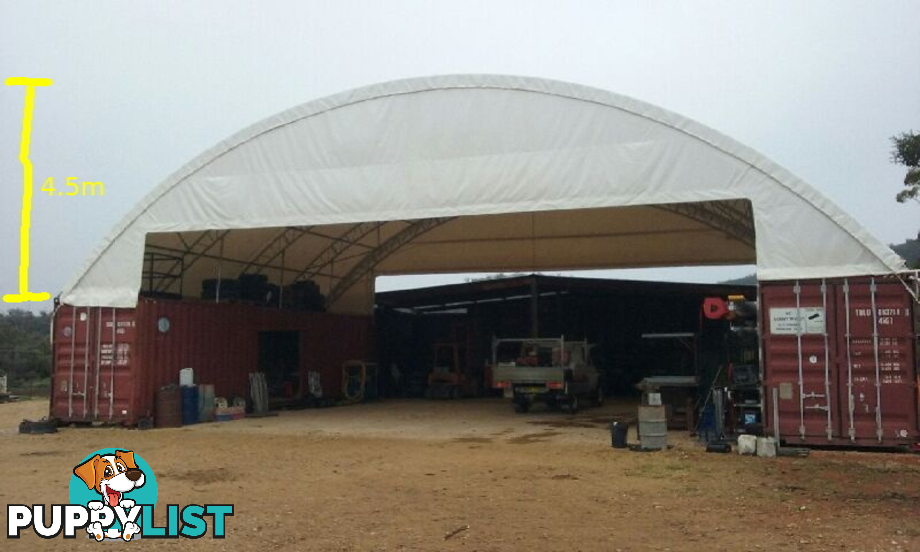 New 18m x 12m Double Trussed Container Shelter Workshop Igloo Dome