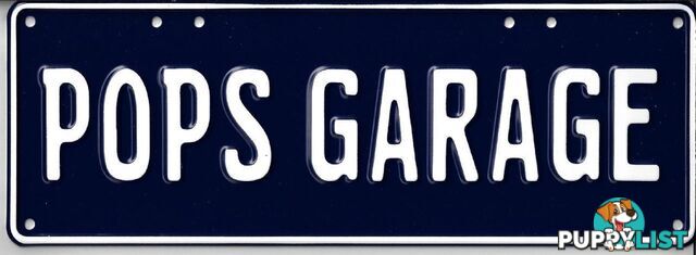 Pop's Garage Novelty Number Plate