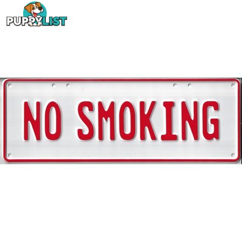 No Smoking Number Plate Signage