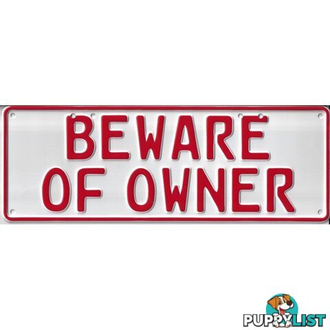 Beware of Owner Novelty Number Plate