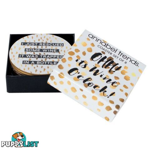 Ohh It's Wine O'Clock - Set of 8 Coasters