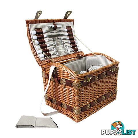 Picnic Basket with Accessories and Cheese Board for 4 Persons