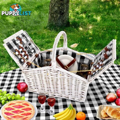 Alfresco Picnic Wicker Basket with Accessories for 2 Person