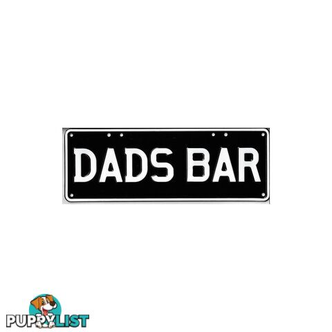 Dad's Bar Novelty Number Plate