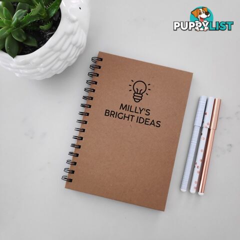 Bright Ideas - Personalised Hardcover Spiral Notebook