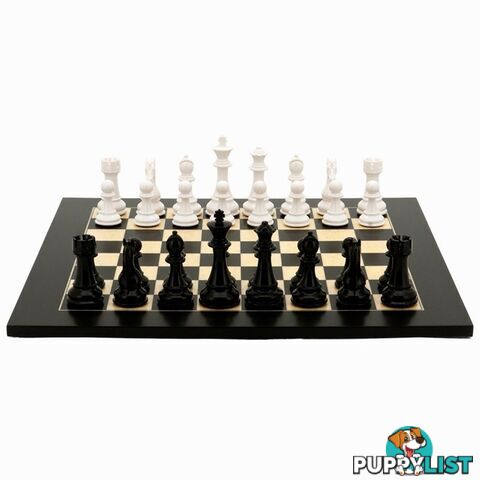 Black and White Weighted Chess Set by Dal Rossi Italy