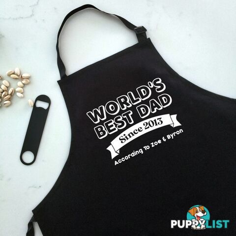 World's Best Dad - Personalised Apron Black