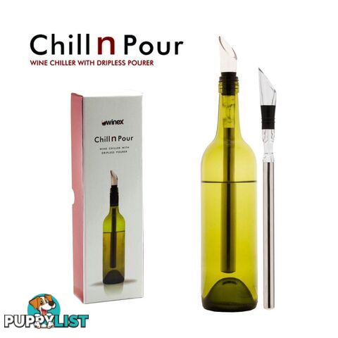 Chill n' Pour - Wine Chiller and Dripless Pourer in One