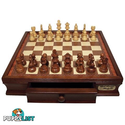 Wooden Chess Set with Drawers by Dal Rossi Italy