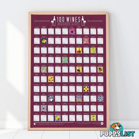 100 Wines Scratch Off Bucket List Poster by Gift Republic