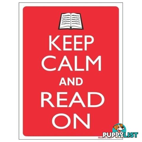 Keep Calm and Read On Tin Sign