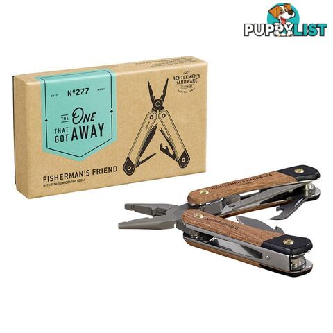 Premium Fishing Multi-Tool Acacia Wood & Titanium Finish By Gentlemen's Hardware