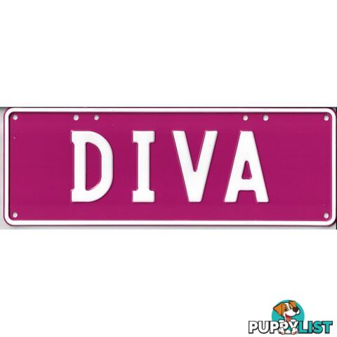 Diva Novelty Number Plate