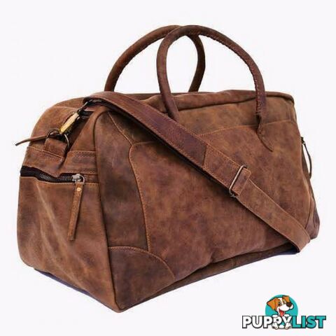 Classic Duffle Genuine Leather Luggage Bag by Indepal Leather