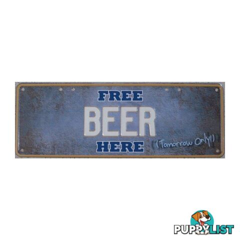 Free Beer Here Number Plate