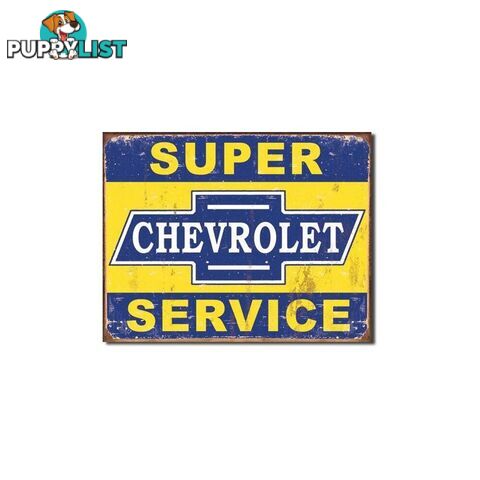 Super Chevrolet Service Metal Sign