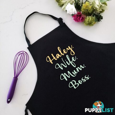 Wife Mum Boss - Personalised Apron Black