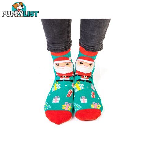 Christmas Santa Feet Speak Socks