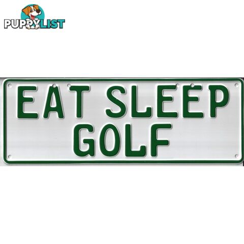 Eat Sleep Golf Novelty Number Plate