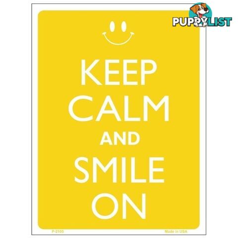 Keep Calm and Smile On Tin Sign