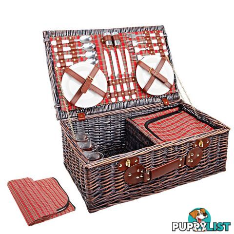 Picnic Basket with Cooler Bag for 4 Persons