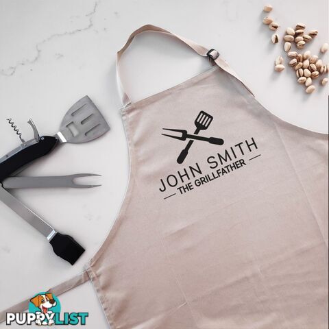 The Grillfather - Personalised Apron Beige