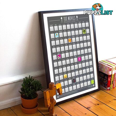 100 Movies Scratch Off Bucket List Poster by Gift Republic