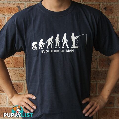 Evolution of Man Fishing T-Shirt