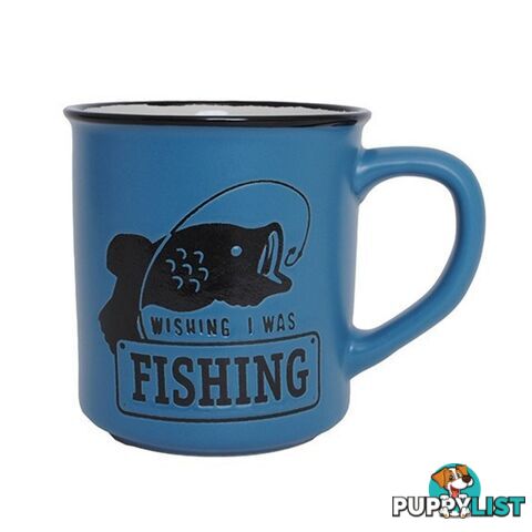 Wish I Was Fishing Manly Mug