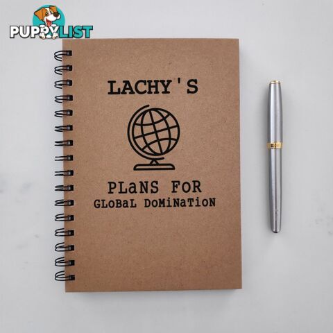 Global Domination - Personalised Hardcover Spiral Notebook