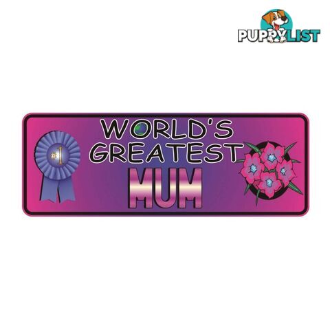 World's Greatest Mum Novelty Number Plate