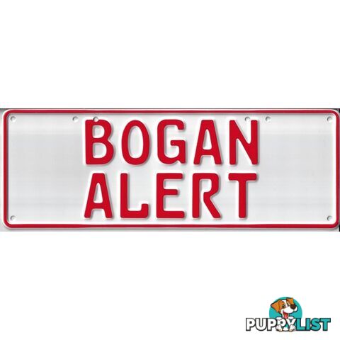 Bogan Alert Novelty Number Plate