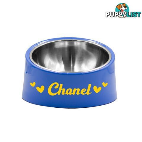 Personalised Blue Pet Bowl - Medium