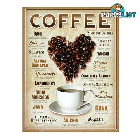 Heart Coffee Retro Tin Sign