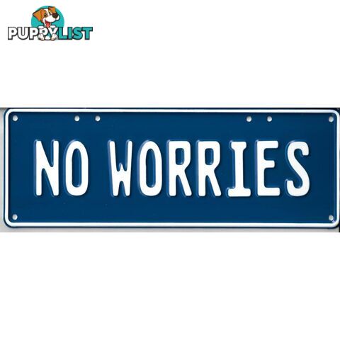 No Worries Novelty Number Plate