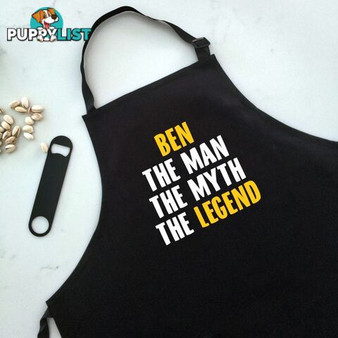 The Man The Myth The Legend - Personalised Apron Black