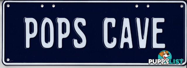 Pop's Cave Novelty Number Plate