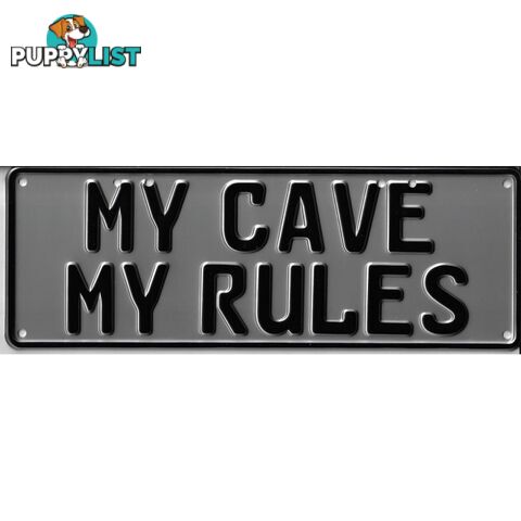 My Cave, My Rules Novelty Number Plate